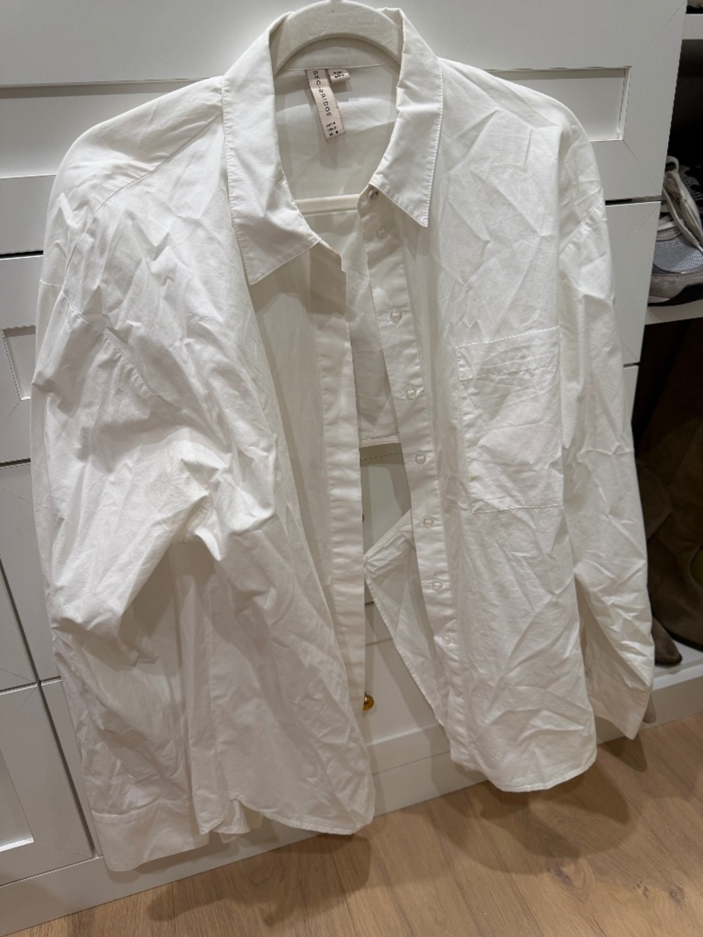 Bec + Bridge White Cotton Open Back Cutout Oversized Shirt AUS 8 US 4
